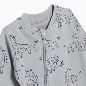 Erkek Bebek Patiksiz Tulum İnterlok Bisiklet Yaka Uzun Kol Ribanalı Paça