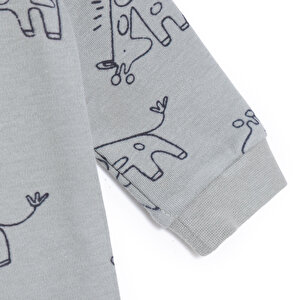 Erkek Bebek Patiksiz Tulum İnterlok Bisiklet Yaka Uzun Kol Ribanalı Paça