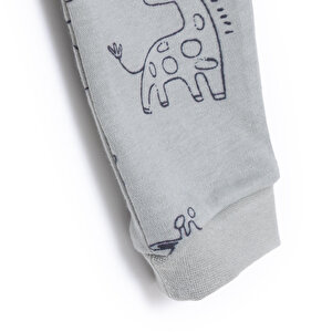 Erkek Bebek Patiksiz Tulum İnterlok Bisiklet Yaka Uzun Kol Ribanalı Paça