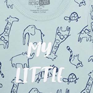 Erkek Bebek Patiksiz Tulum İnterlok Bisiklet Yaka Uzun Kol Ribanalı Paça