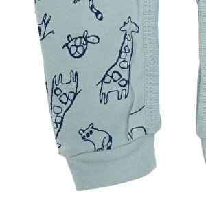 Erkek Bebek Patiksiz Tulum İnterlok Bisiklet Yaka Uzun Kol Ribanalı Paça