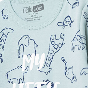 Erkek Bebek Patiksiz Tulum İnterlok Bisiklet Yaka Uzun Kol Ribanalı Paça