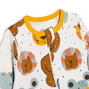 Erkek Bebek Patiksiz Tulum İnterlok Bisiklet Yaka Uzun Kol