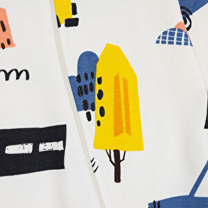 Erkek Bebek Patiksiz Tulum İnterlok Bisiklet Yaka Uzun Kol