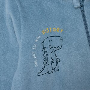 Erkek Bebek Polar Patiksiz Tulum Uzun Kol Ribanalı Paça