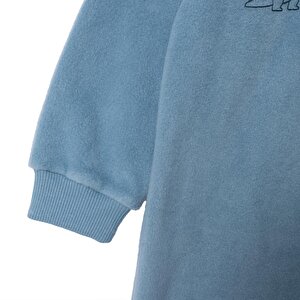 Erkek Bebek Polar Patiksiz Tulum Uzun Kol Ribanalı Paça