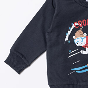 Erkek Bebek Sweatshirt Bisiklet Yaka Uzun Kol Erkek Bebek Sweatshirt Bisiklet Yaka Uzun Kol