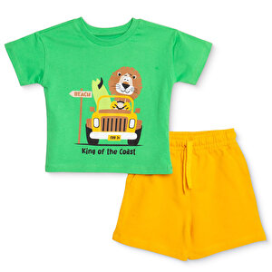 HelloBaby Tshirt-Şort, Yeşil, 6 - 9 Ay