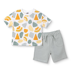 HelloBaby, Ts, Beyaz Baskılı, 6 - 9 Ay