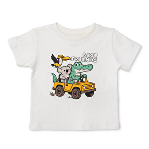 HelloBaby Tshirt, Ekru, 3 - 6 Ay