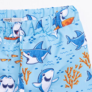 Erkek Bebek UV Koruma Şort Mayo Köpekbalığı Desen İpli Micro Kumaş