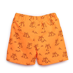 Erkek Bebek UV Koruma Şort Mayo Palmiye Desen İpli Micro Kumaş Erkek Bebek UV Koruma Şort Mayo Palmiye Desen İpli Micro Kumaş