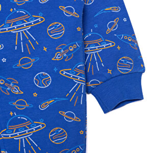 Erkek Bebek Uyku Tulumu 1 Tog Fermuarlı Bisiklet Yaka Uzun Kol