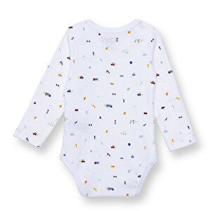 Erkek Bebek Uzun Kol Body Çıtçıtlı Zarf Yaka