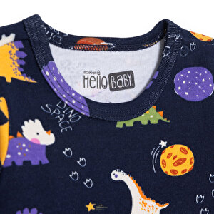 Erkek Bebek Uzun Kol Body Ribana Çıtçıtlı Yaka Uzun Kol