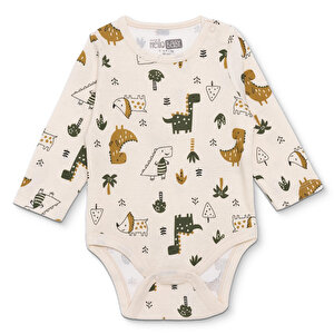 HelloBaby Uzun Kol Body, Bej, 1 - 3 Ay