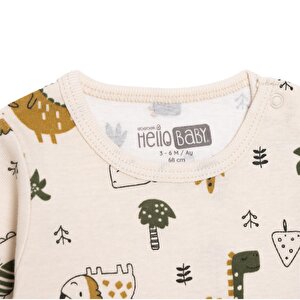 Erkek Bebek Uzun Kol Body Ribana Çıtçıtlı Yaka