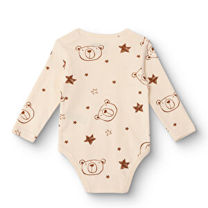 Erkek Bebek Uzun Kol Body Ribana Çıtçıtlı Yaka