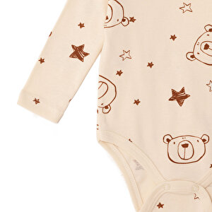 Erkek Bebek Uzun Kol Body Ribana Çıtçıtlı Yaka