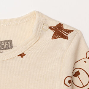 Erkek Bebek Uzun Kol Body Ribana Çıtçıtlı Yaka