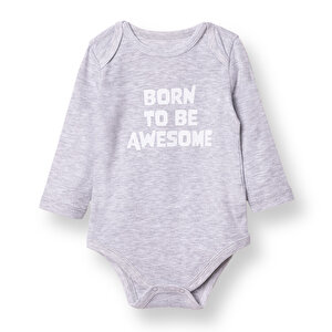 HelloBaby Uzun Kol, Gri Melanj, 1 - 3 Ay