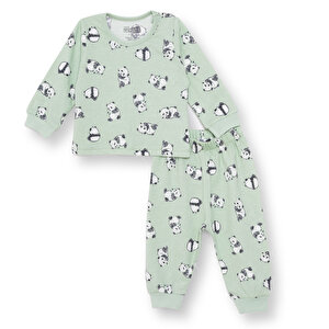 HelloBaby Uzun Kol Pijama T, Yeşil, 6 Ay