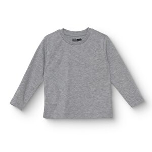 Erkek Bebek Uzun Kol Tshirt İnterlok Bisiklet Yaka Uzun Kol