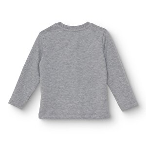 Erkek Bebek Uzun Kol Tshirt İnterlok Bisiklet Yaka Uzun Kol