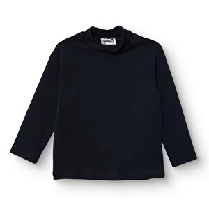 Erkek Bebek Uzun Kol Tshirt Ribana Dik Yaka Uzun Kol