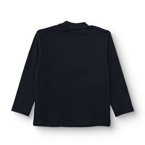 Erkek Bebek Uzun Kol Tshirt Ribana Dik Yaka Uzun Kol