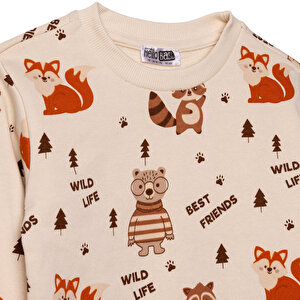 Erkek Bebek Woodland Boy 1 Eşofman Takımı Üç İplik Bisiklet Yaka Uzun Kol Ribanalı Paça Erkek Bebek Woodland Boy 1 Eşofman Takımı Üç İplik Bisiklet Yaka Uzun Kol Ribanalı Paça