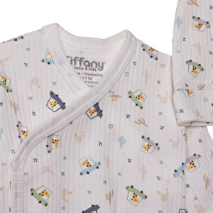 Erkek Bebek Yenidoğan Prematüre Set İnterlok Zarf Yaka Uzun Kol Patikli Paça