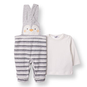 Erkek Bebek Yenidoğan Salopet-Sweatshirt Çıtçıtlı Happy Penguin Bisiklet Yaka Uzun Kol Patiksiz Paç Erkek Bebek Yenidoğan Salopet-Sweatshirt Çıtçıtlı Happy Penguin Bisiklet Yaka Uzun Kol Patiksiz Paç