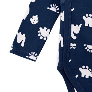 Erkek Bebek Yenidoğan Zıbın Body-Patikli Alt İnterlok Zarf Yaka Uzun Kol Patikli Paça