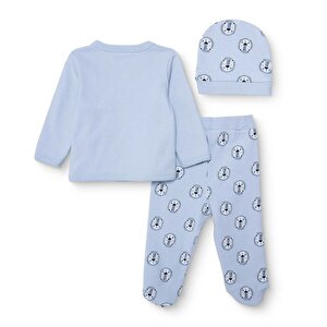 Erkek Bebek Yenidoğan Zıbın-Şapka-Patikli Alt İnterlok V Yaka Uzun Kol Patikli Paça Erkek Bebek Yenidoğan Zıbın-Şapka-Patikli Alt İnterlok V Yaka Uzun Kol Patikli Paça