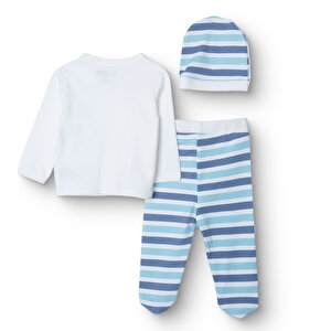 Erkek Bebek Yenidoğan Zıbın-Şapka-Patikli İnterlok V Yaka Uzun Kol Patikli Paça Erkek Bebek Yenidoğan Zıbın-Şapka-Patikli İnterlok V Yaka Uzun Kol Patikli Paça