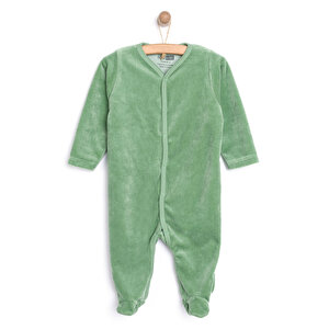 HelloBaby Erkek Kadife Pati, Yeşil, 9 Ay