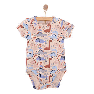 HelloBaby Erkek Kısa Kol Body, Bej, 3 Ay