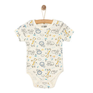 HelloBaby Erkek Kısa Kol Bod, Ekru, 3 Ay