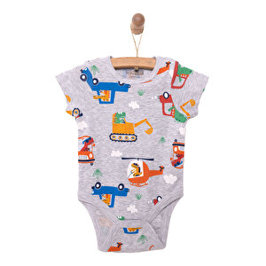 HelloBaby Erkek Kısa K, Gri Melanj, 3 Ay