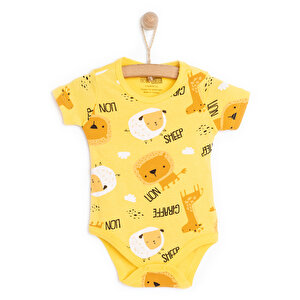HelloBaby Erkek Kısa Kol Bod, Sarı, 3 Ay