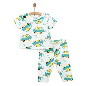 HelloBaby Erkek Kısa Kol Pij, Ekru, 6 Ay