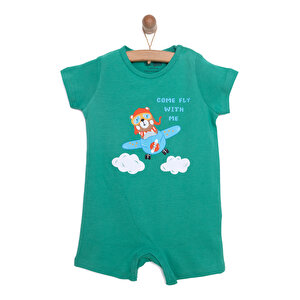 HelloBaby Erkek Kısa Tulum, Yeşil, 6 Ay