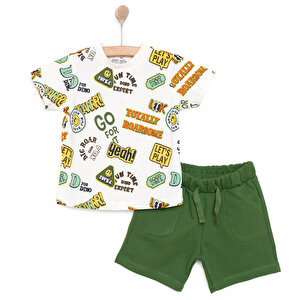 HelloBaby Basic Tshirt-Şort, Bej, 6 Ay