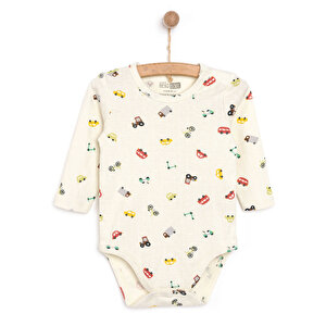 HelloBaby Erkek Uzun Kol Body, Bej, 3 Ay