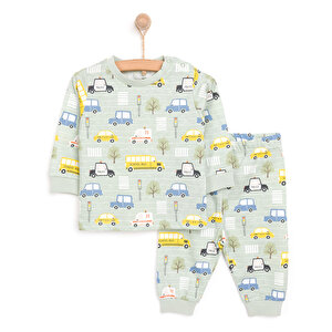 HelloBaby Erkek Uzun Kol Pija, Gri, 6 Ay