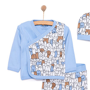 Erkek Zıbın-Şapka-Patikli Alt Erkek Bebek