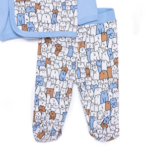 Erkek Zıbın-Şapka-Patikli Alt Erkek Bebek