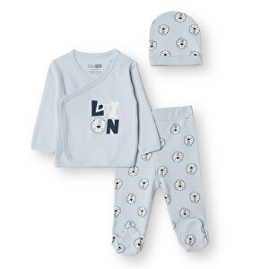 HelloBaby Erkek Zıbın-Şa, Gri, Yenidoğan