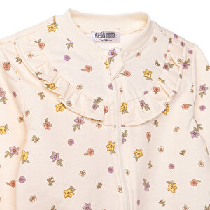 Kız Bebek Eşofman Takımı İki İplik Bisiklet Yaka Uzun Kol Reçme Paça